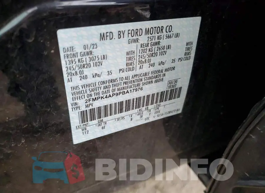 2FMPK4AP9PBA17976 Photo# 13