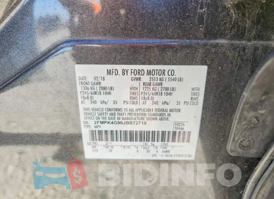 2FMPK4G90JBB72710 Photo# 14