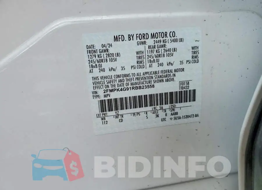 2FMPK4G91RBB23558 Photo# 13