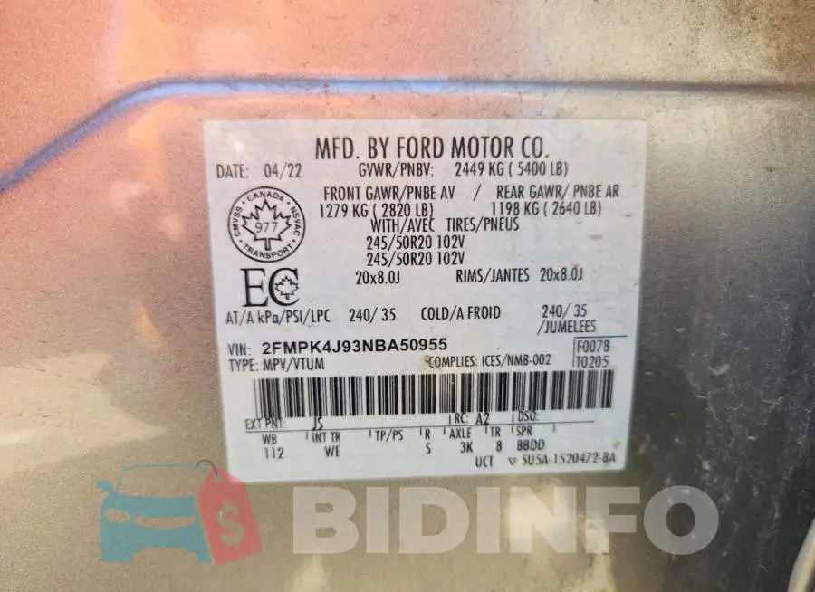 2FMPK4J93NBA50955 Photo# 12