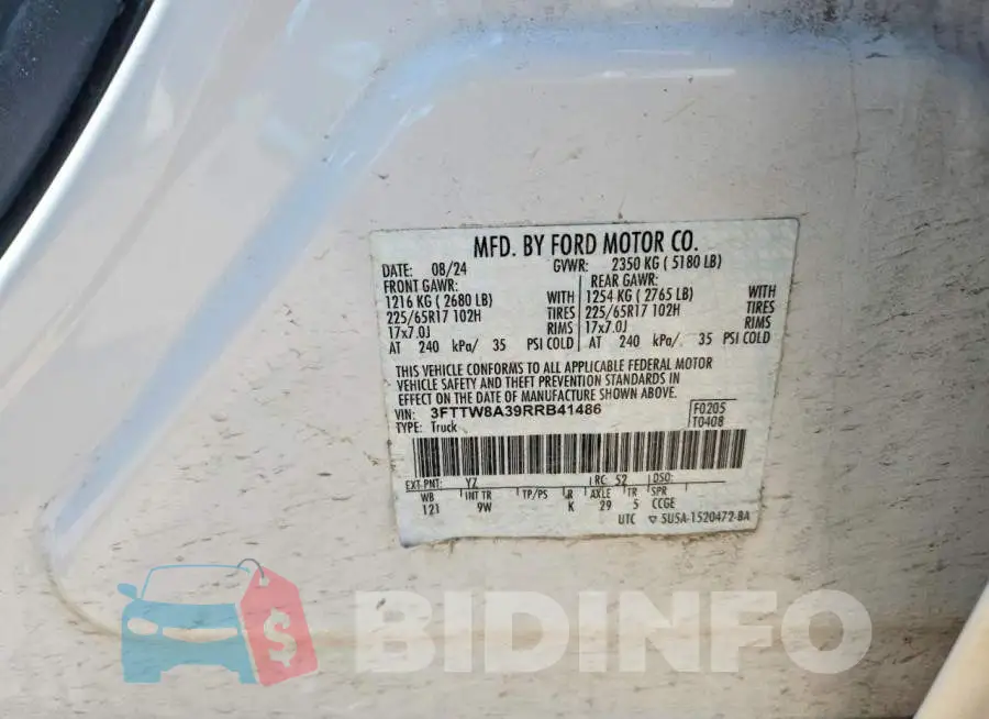 3FTTW8A39RRB41486 Photo# 12