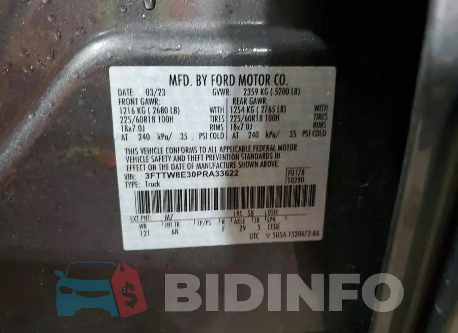 3FTTW8E30PRA33622 Photo# 12