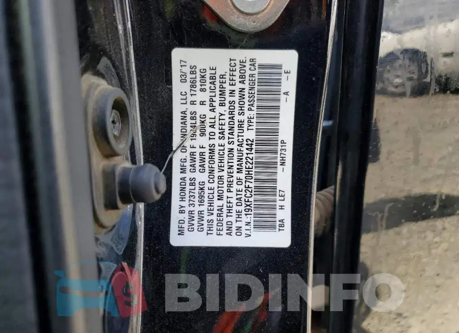 19XFC2F70HE221442 Photo# 12