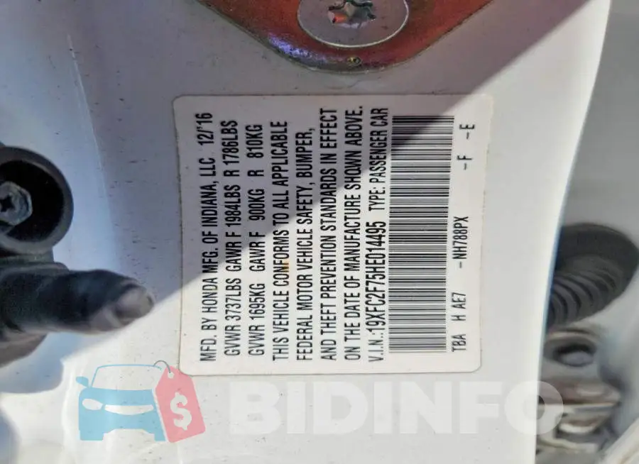19XFC2F75HE014495 Photo# 12