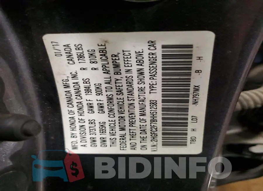 2HGFC2F78HH512583 Photo# 13