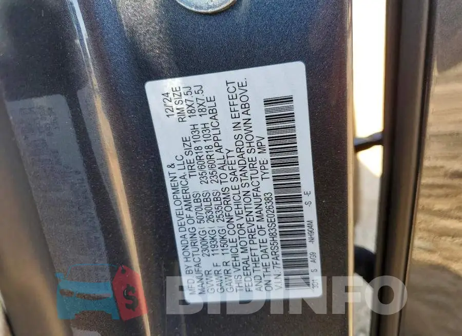 7FARS5H83SE026383 Photo# 13