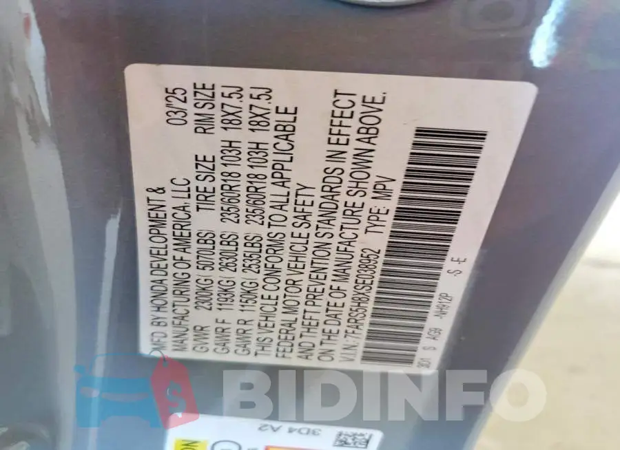 7FARS5H8XSE038952 Photo# 13