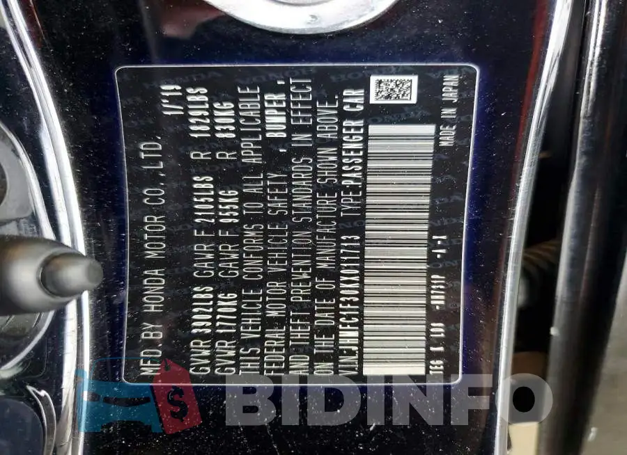 JHMFC1F30KX011713 Photo# 13