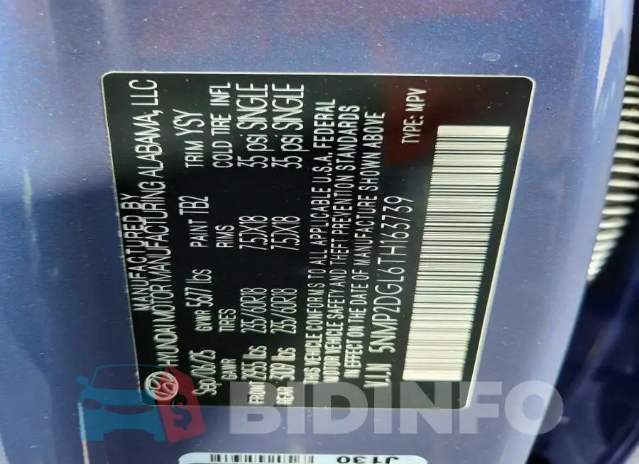 5NMP2DGL6TH163739 Photo# 14
