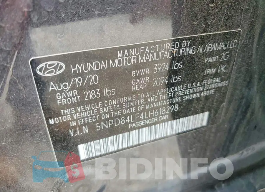 5NPD84LF4LH618298 Photo# 13
