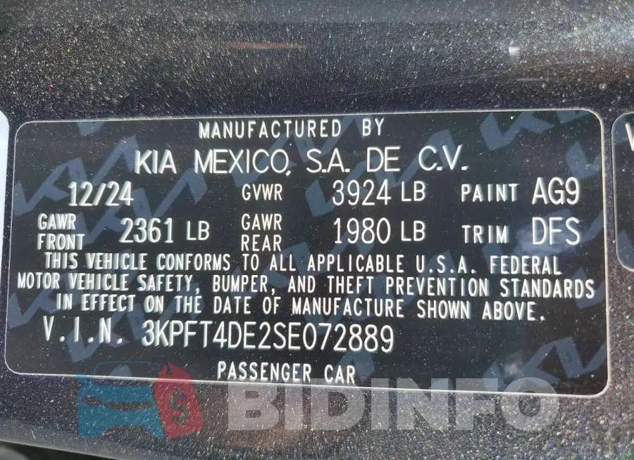 3KPFT4DE2SE072889 Photo# 12