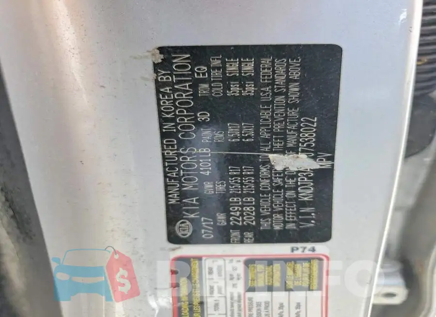 KNDJP3A57J7538022 Photo# 12
