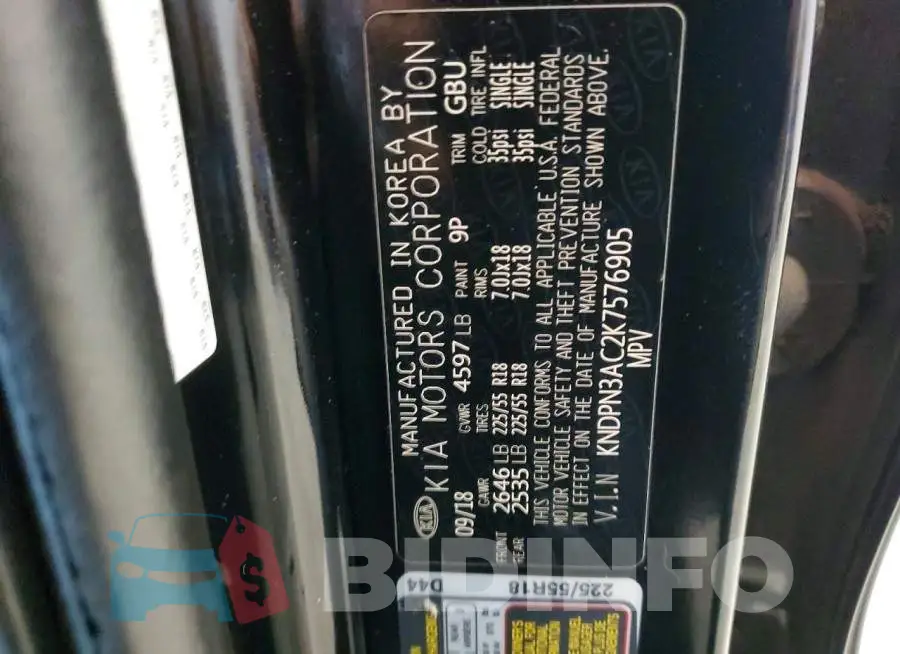 KNDPN3AC2K7576905 Photo# 13