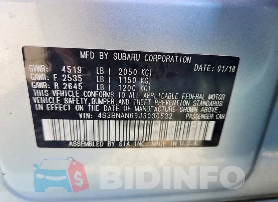 4S3BNAN69J3030532 Photo# 13