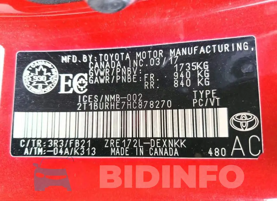 2T1BURHE7HC878270 Photo# 12
