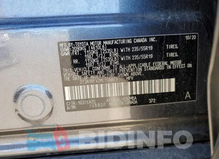 2T3A1RFV2MC150879 Photo# 14