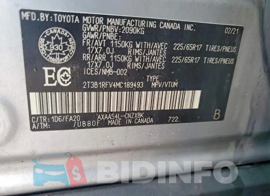 2T3B1RFV4MC189493 Photo# 13