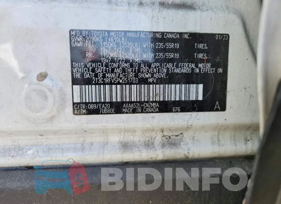 2T3C1RFV5PW251703 Photo# 13