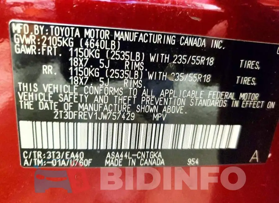 2T3DFREV1JW757429 Photo# 13