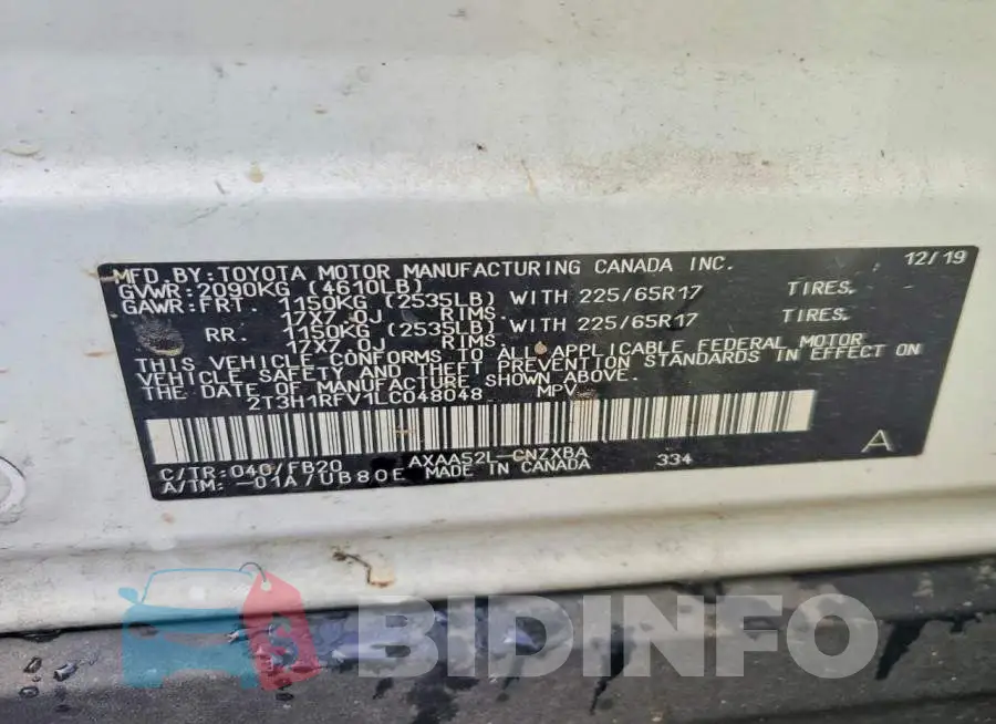 2T3H1RFV1LC048048 Photo# 13