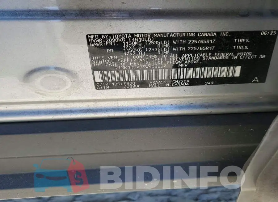 2T3K1RFV3SW405667 Photo# 12