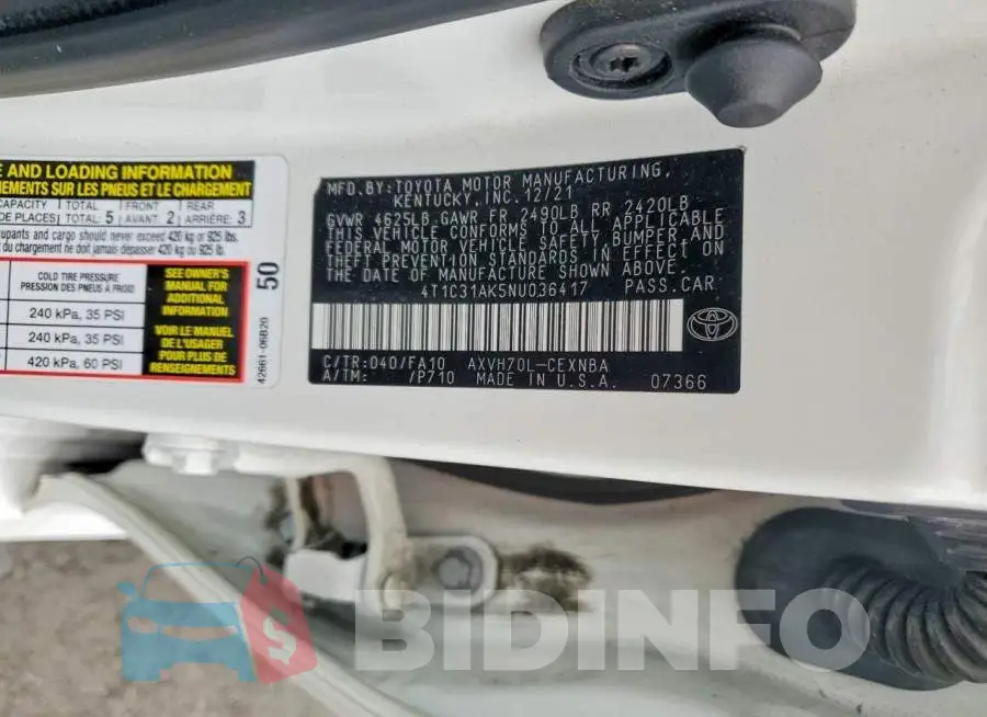 4T1C31AK5NU036417 Photo# 13