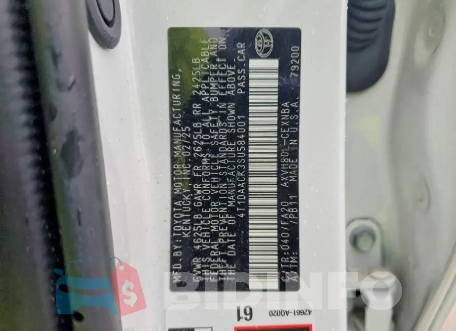 4T1DAACK3SU584001 Photo# 12