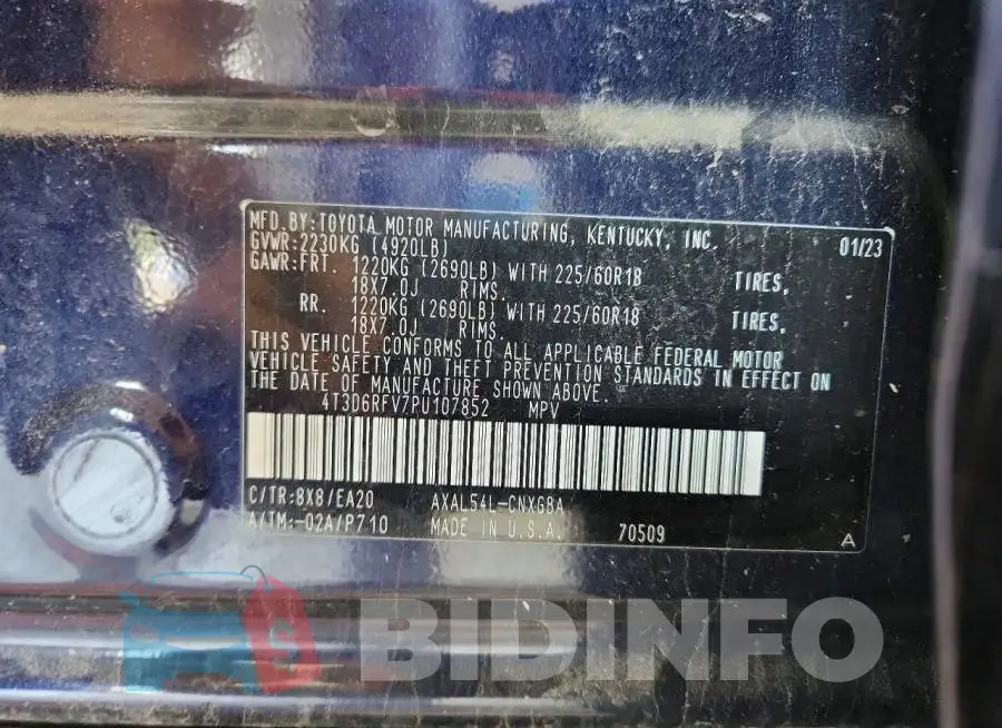 4T3D6RFV7PU107852 Photo# 13