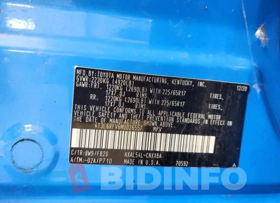 4T3L6RFV6MU026557 Photo# 13