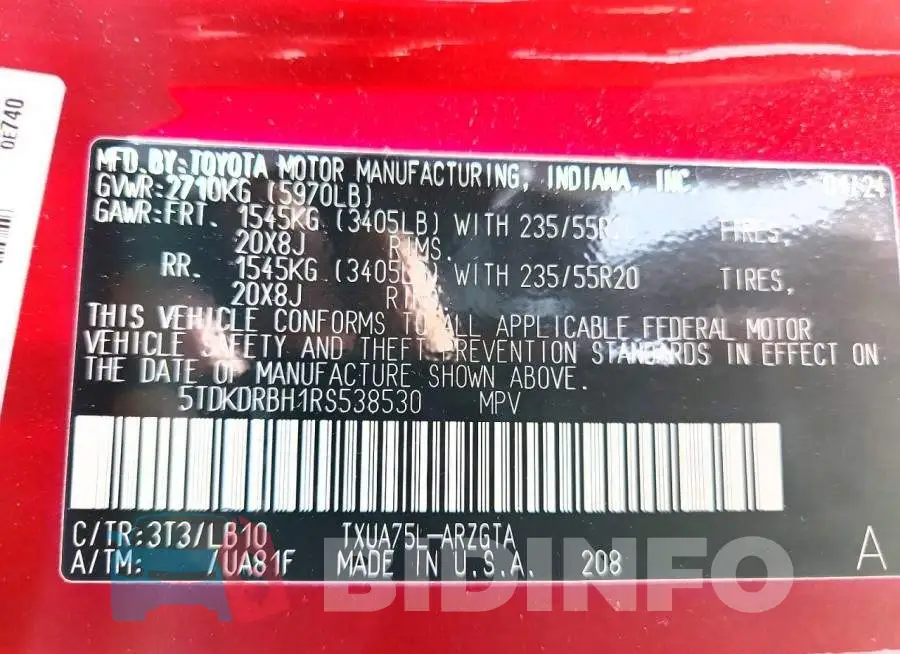 5TDKDRBH1RS538530 Photo# 13