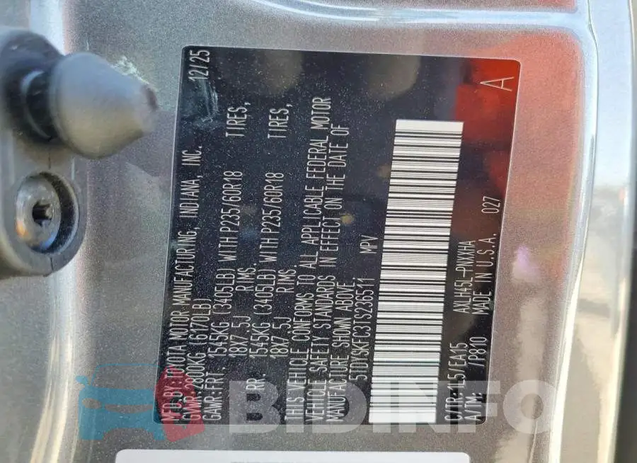 5TDYSKFC3TS236511 Photo# 13