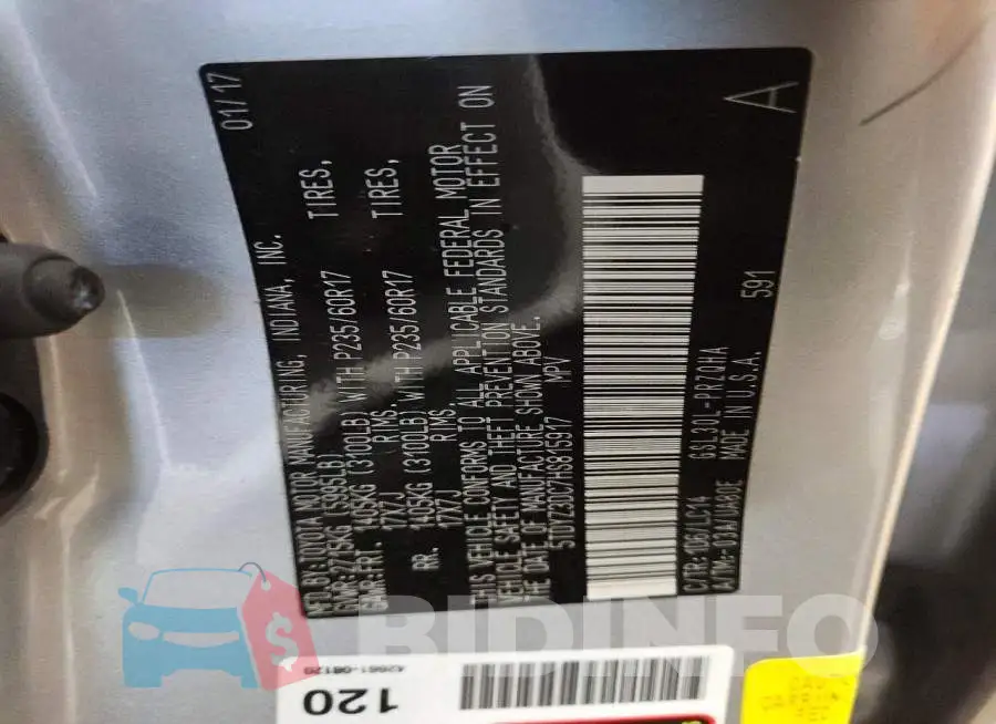 5TDYZ3DC7HS815917 Photo# 13