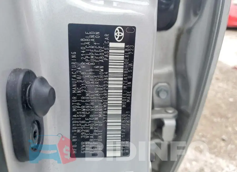 5YFB4MDE5RP203964 Photo# 12