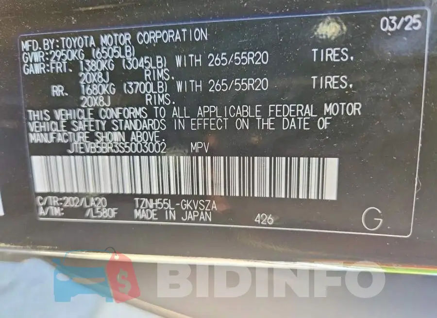 JTEVB5BR3S5003002 Photo# 13