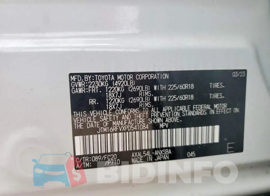 JTM16RFVXPD541084 Photo# 12