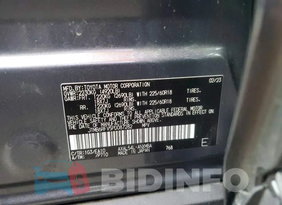 JTMB6RFV5PD087282 Photo# 12