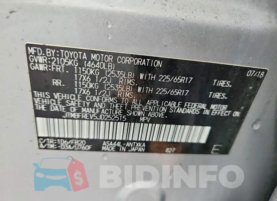JTMBFREV5JD252515 Photo# 13