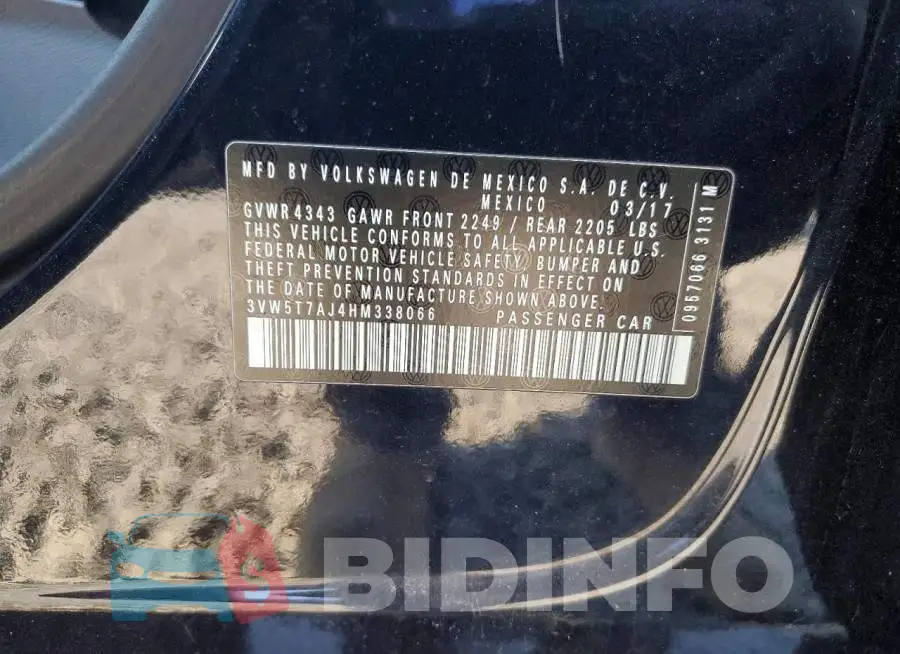 3VW5T7AJ4HM338066 Photo# 13