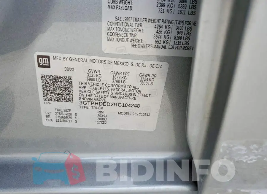 3GTPHDED2RG104248 Photo# 13