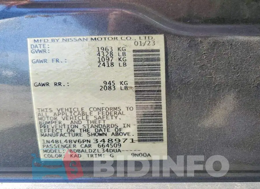 1N4BL4BV6PN348971 Photo# 12