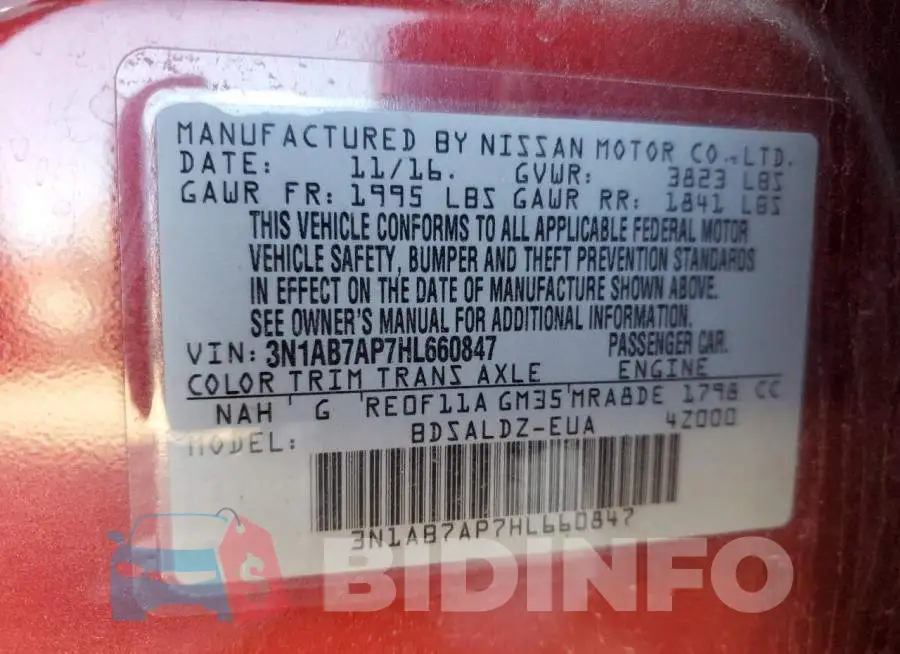 3N1AB7AP7HL660847 Photo# 13