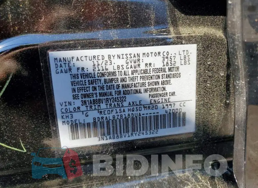 3N1AB8BV1RY245322 Photo# 12