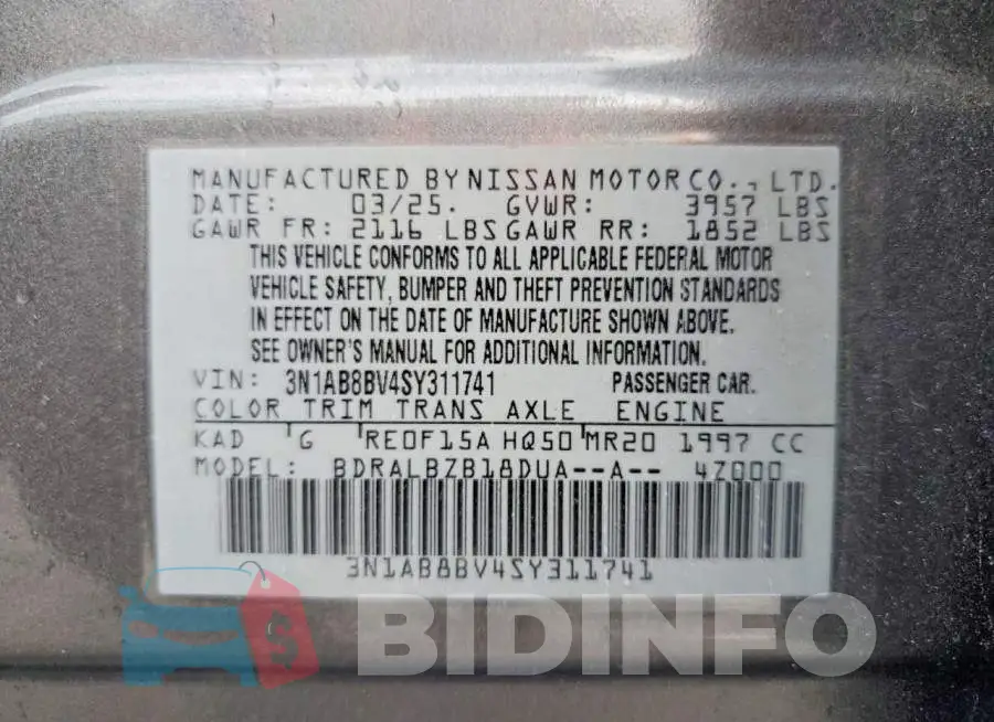 3N1AB8BV4SY311741 Photo# 12