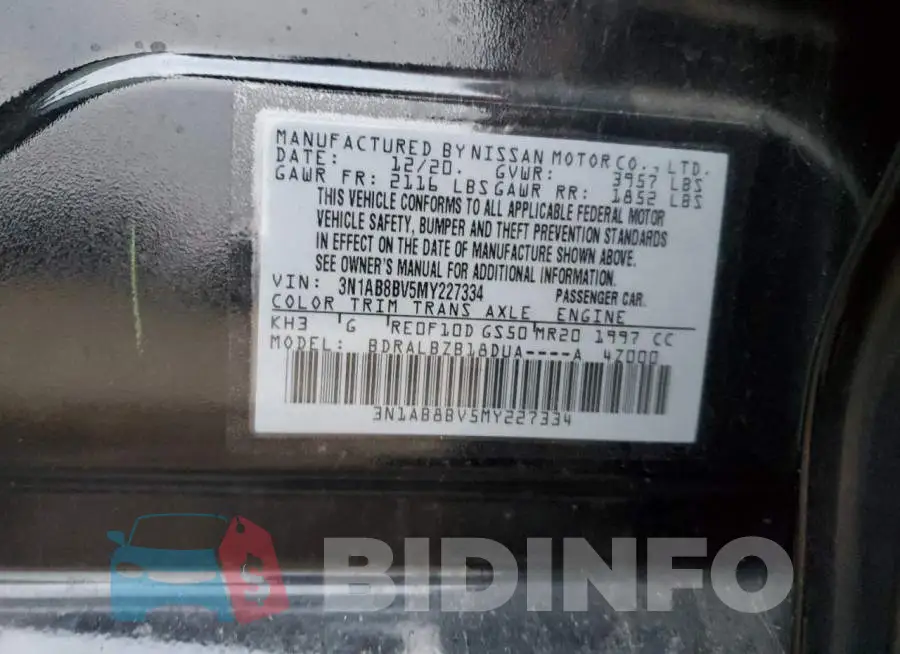 3N1AB8BV5MY227334 Photo# 12