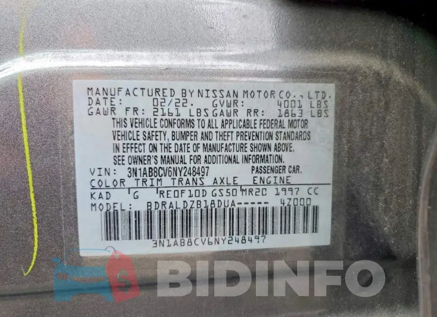 3N1AB8CV6NY248497 Photo# 12