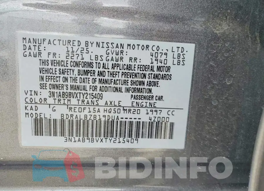 3N1AB9BVXTY215409 Photo# 12