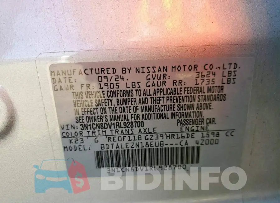 3N1CN8DV1RL928700 Photo# 12