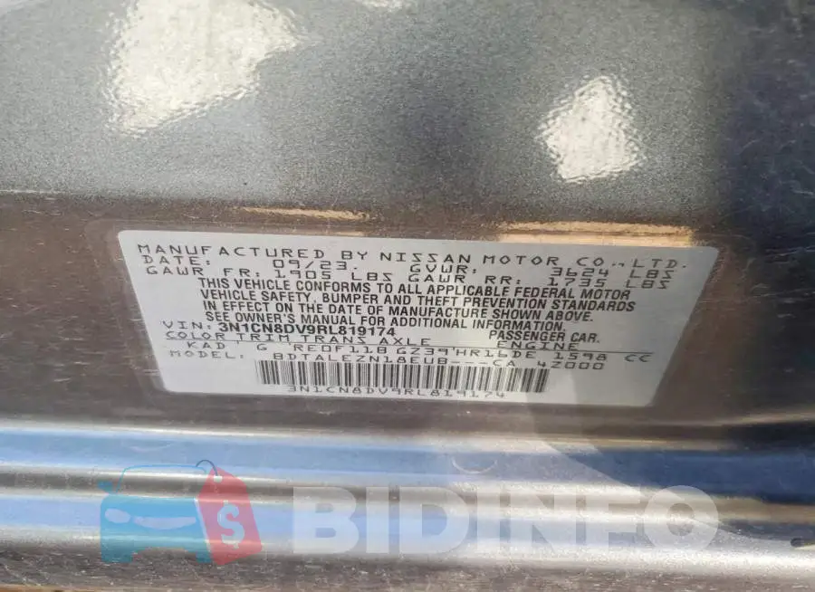 3N1CN8DV9RL819174 Photo# 12