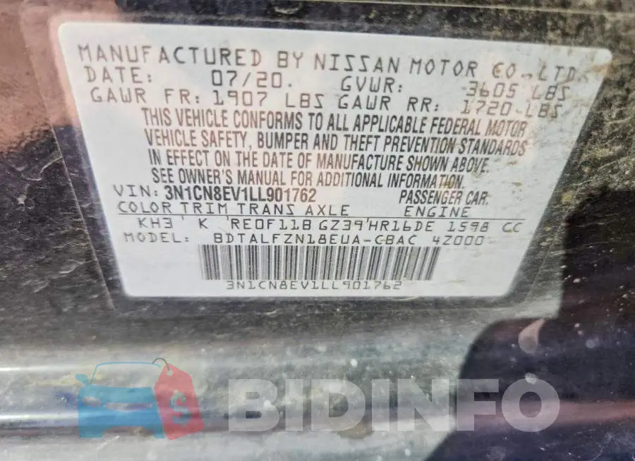 3N1CN8EV1LL901762 Photo# 12