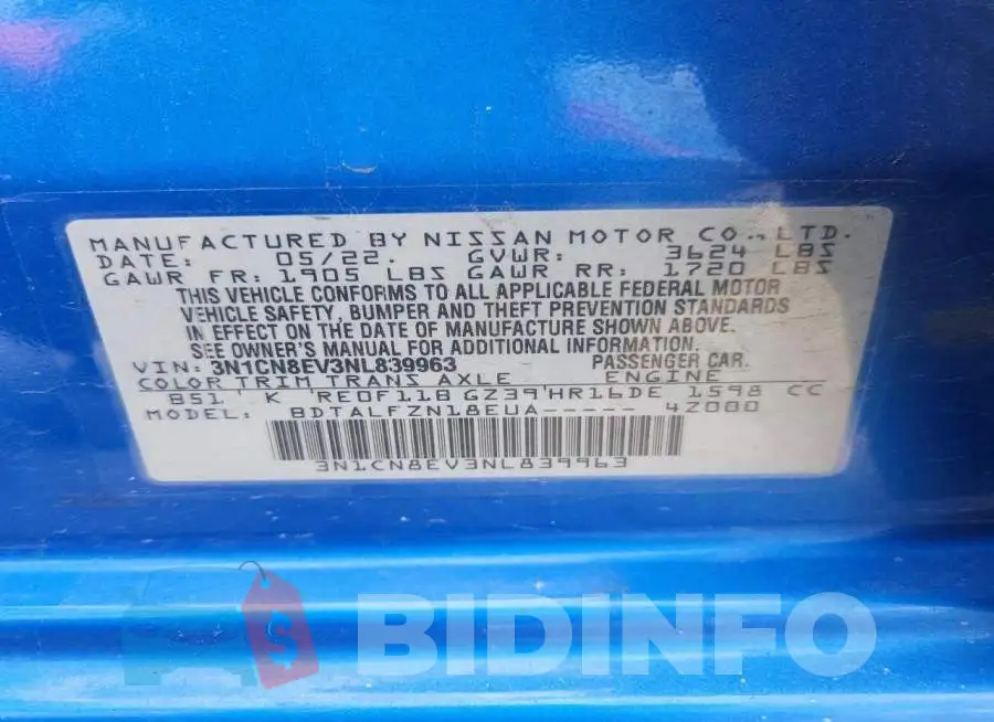 3N1CN8EV3NL839963 Photo# 14